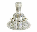 Wine Fountain Kiddush & 8 Goblets Silver plate Judaica