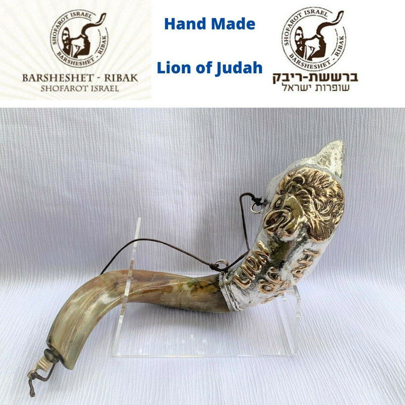 Amaizing silver ram shofar 16"-17" Messianic Lion of Judah Anointing oil Rare