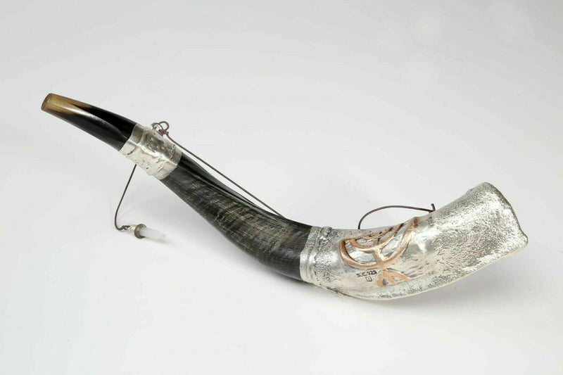 SALE Messianic Oil 16-18" Anointing Silver Kudu  Shofar MENORA&STAR OF DAVID