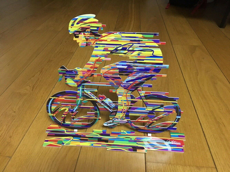 David Gerstein Modern Art CHAMPION Bicycle Racer Metal Sculpture bike Pop Art