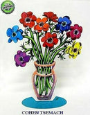 Sculpture by David Gerstein Modern Metal ART Sculpture Poppies Flower Vase