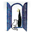 David Gerstein Art Window & Cat Metal Modern Sculpture