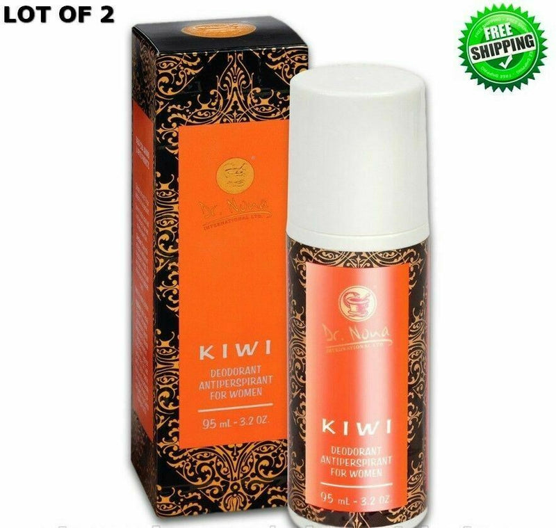 LOT OF 2 Dr.Nona-Deodorant KIWI -Dead Sea Minerals Luxury Antiperspirant Roll-On