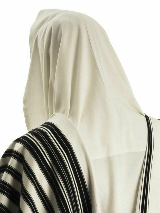 100% Wool Tallit Prayer Shawl Model CHABAD Size 55" L X 75" W (60-H)
