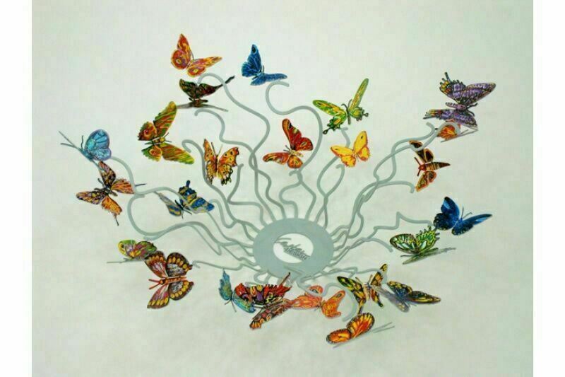 David Gerstein Art Butterflies Forever Metal Fruit Bowl / Metal Wall Sculpture