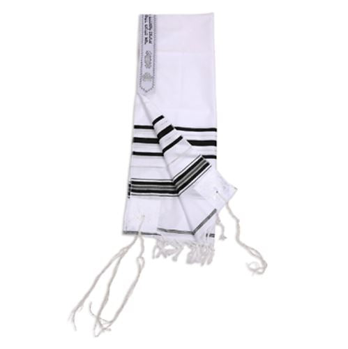 Kosher Tallit  Talit  Prayer Shawl in 55.1"X74.8" Made Israel Black&silver