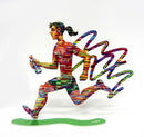 David Gerstein Jog Woman Run Female Metal Art Marathon Jogging Runner Sculpture