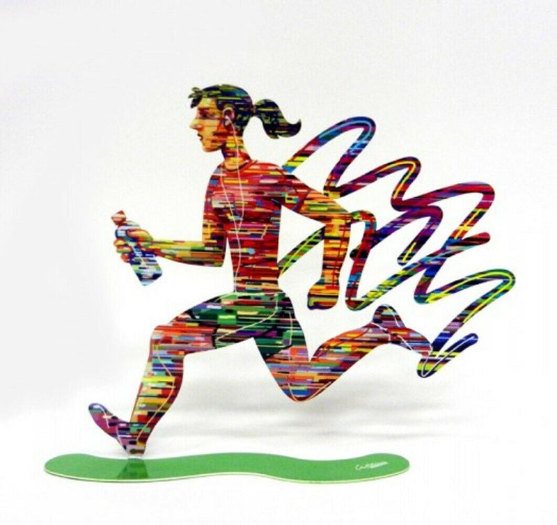 David Gerstein Jog Woman Run Female Metal Art Marathon Jogging Runner Sculpture