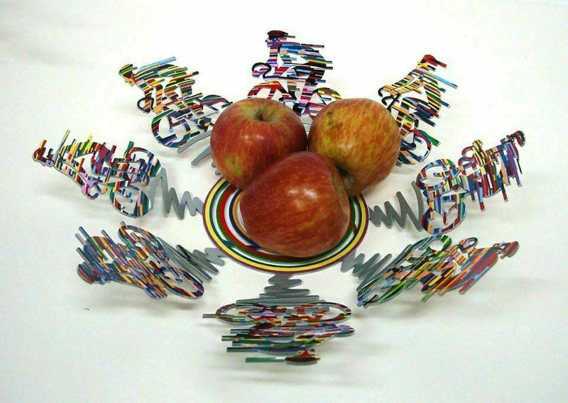 Cyclists Bowl Wall Metal Sculpture SMALL David Gerstein MODERN ART