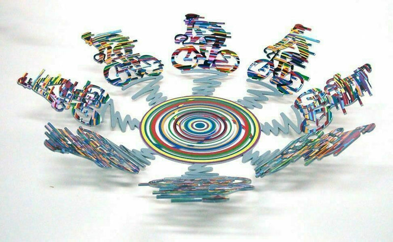 Cyclists Bowl Wall Metal Sculpture SMALL David Gerstein MODERN ART