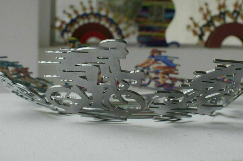 Cyclists Bowl Wall Metal Sculpture SMALL David Gerstein MODERN ART