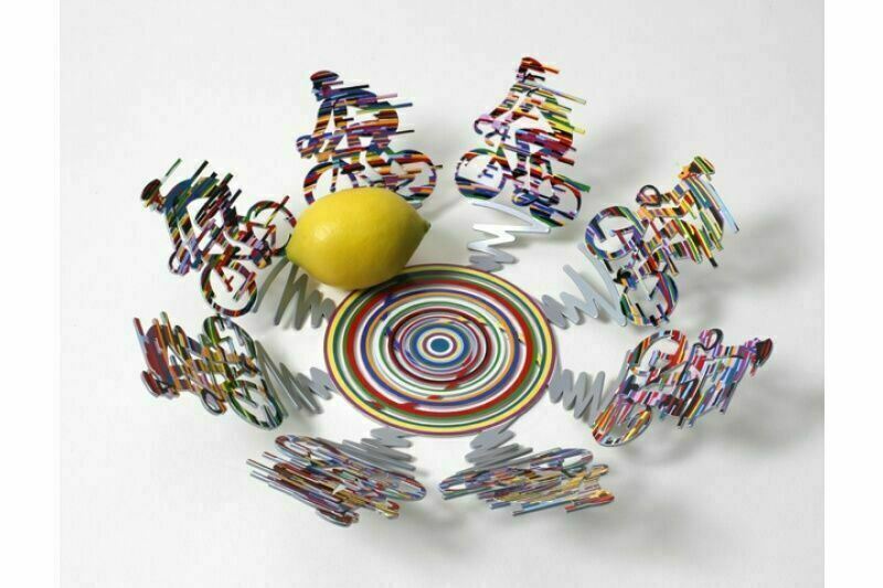 Cyclists Bowl Wall Metal Sculpture SMALL David Gerstein MODERN ART