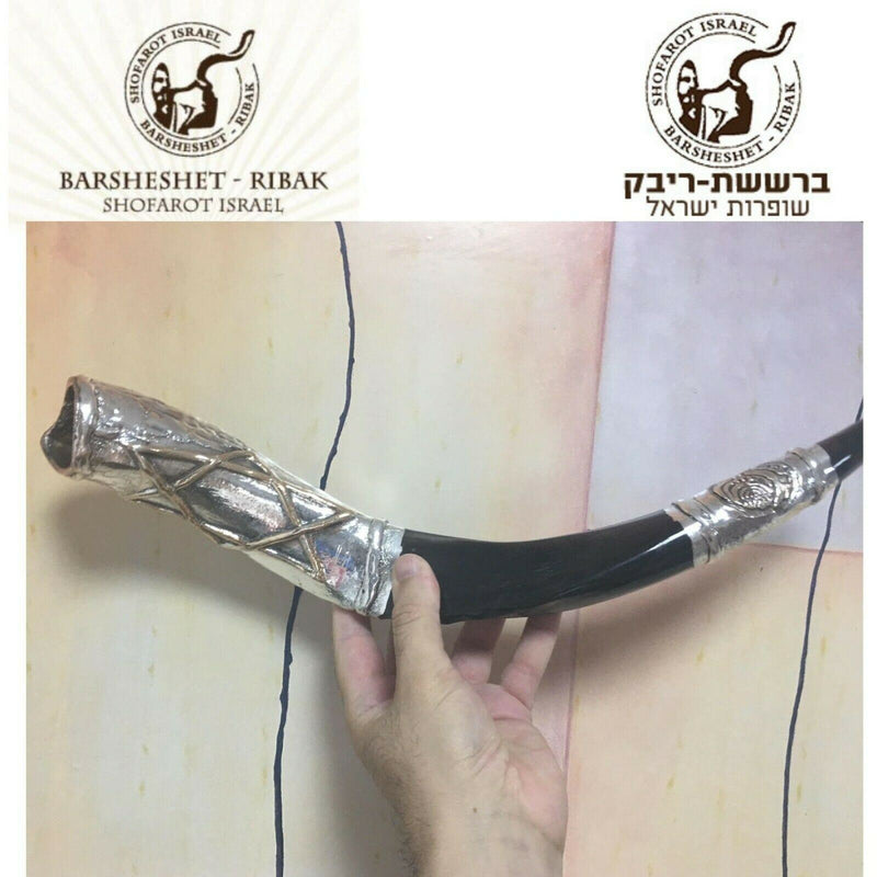 very rare shofar kudu silver Special star of david judaica 16"-17" + free stand