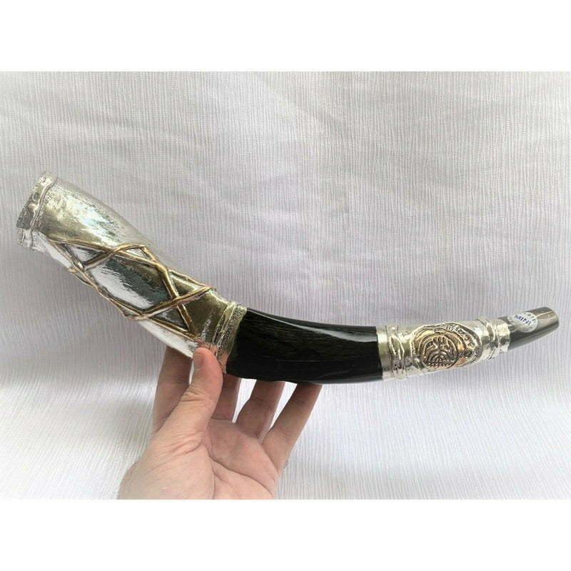 very rare shofar kudu silver Special star of david judaica 16"-17" + free stand