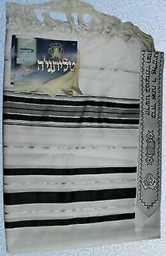 Kosher Tallit Talit Prayer Shawl in 55.1"X74.8"  Israel Black&silver טלית כשר