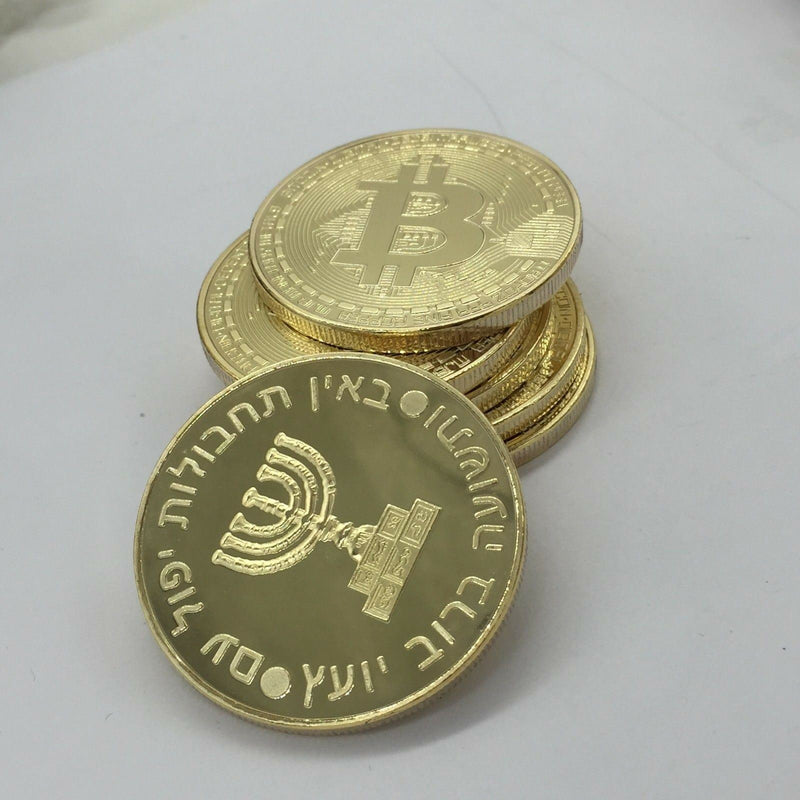 MOSSAD Gold Plated Bitcoin Coin Collectible Gift BTC Coin Art Collection