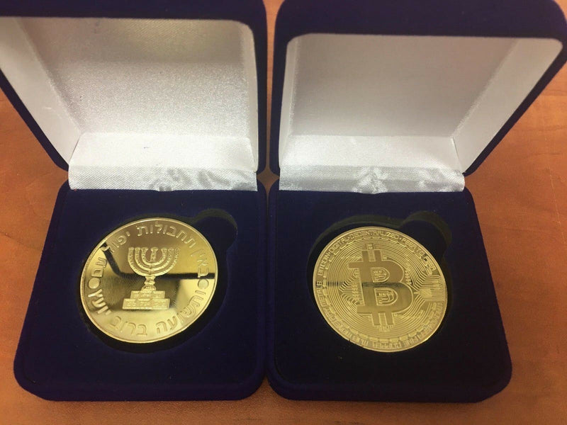 Gold Bitcoin Commemorative Round Collectors Coin Bit Coin is Gold Plated Coins