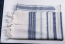 100% Kosher Wool Tallit Prayer Shawl Bareket Tallit with Blue & Silver Stripes