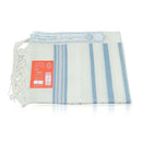 100% Kosher Wool Tallit Prayer Shawl Tashbetz with Thick Light blue Strips