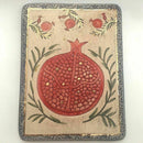 Pomegranate Hand Made Ceramic Wall Decor Plaque 24k Gold Ornaments Art