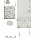 Yair Emanuel Women’s Tallit Set -Embroidered flowers in silver