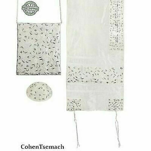 Yair Emanuel Women’s Tallit Set -Embroidered flowers in silver