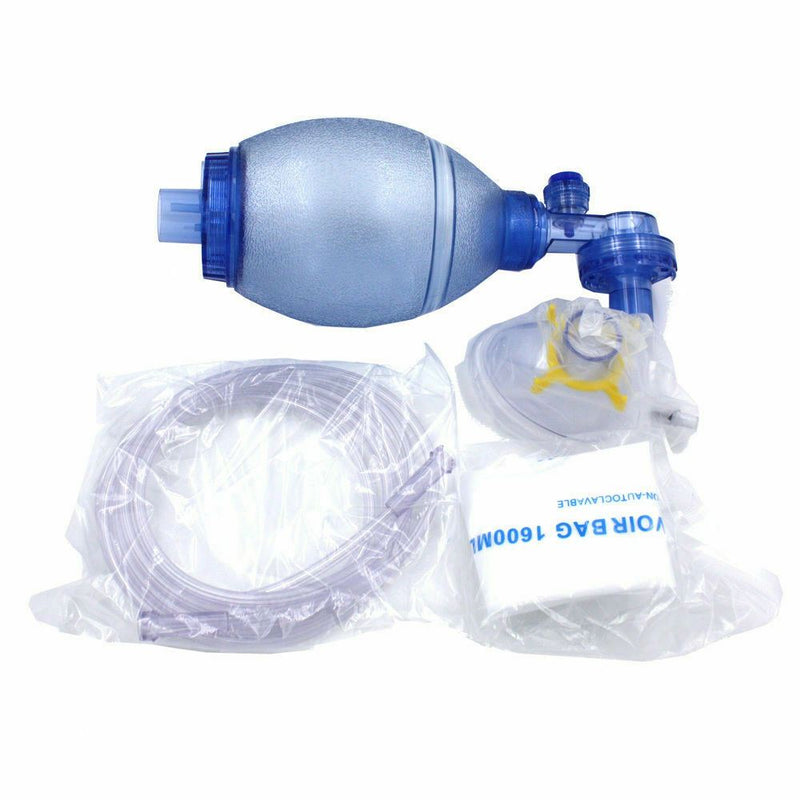 Medical PVC 100% Latex-Free Bag Valve CPR Manual Resuscitator adult