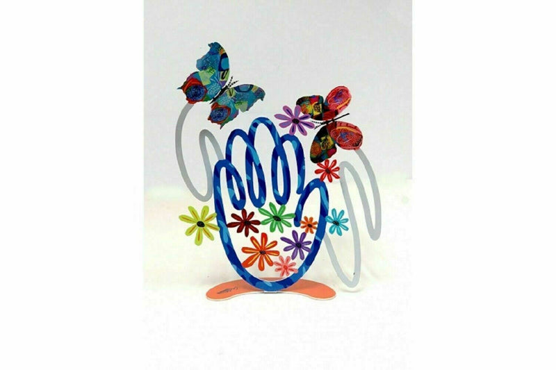 David Gerstein Art Hamsa flowers & butterflies Metal Sculpture