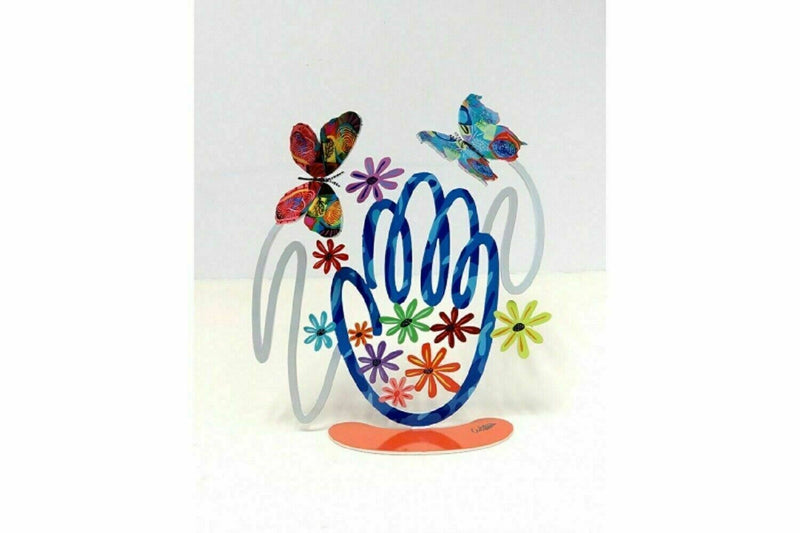 David Gerstein Art Hamsa flowers & butterflies Metal Sculpture