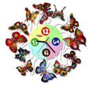 David Gerstein Spring Time Clock butterflies wall Clocks Laser Sublimation Print
