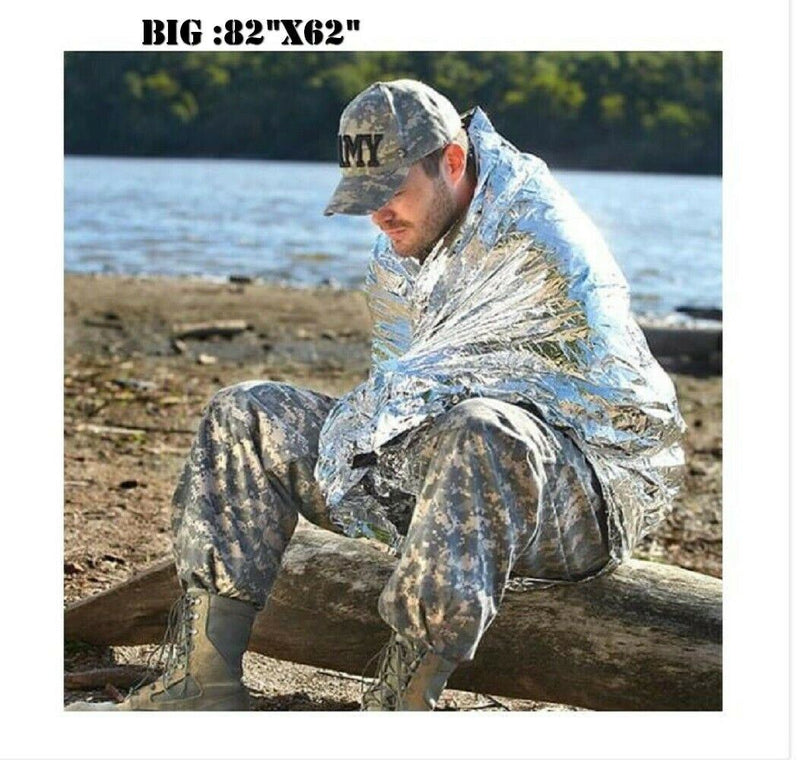 10 PACK • Emergency Solar Blanket Survival Safety Insulating Mylar Thermal Heat