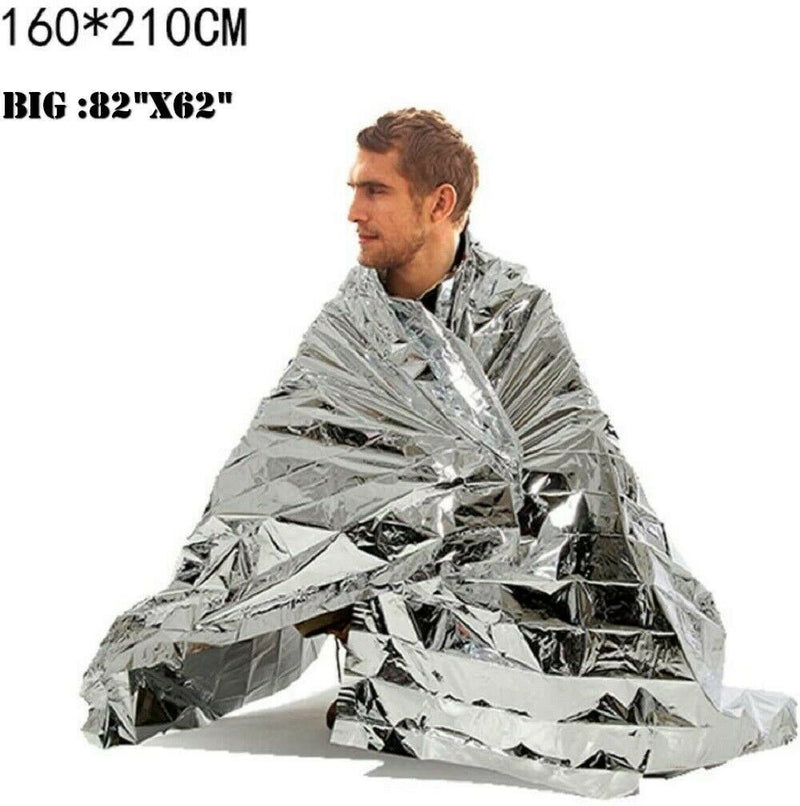 10 PACK • Emergency Solar Blanket Survival Safety Insulating Mylar Thermal Heat