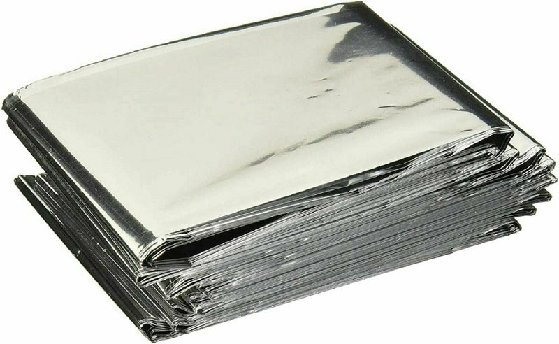 10 PACK • Emergency Solar Blanket Survival Safety Insulating Mylar Thermal Heat