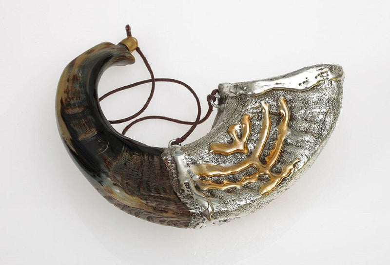 Oil 11"-13" Anointing Silver Ram Rams Shofar Shofars For SALE From the Holy Land