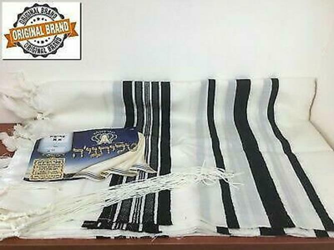 Wool Tallit Prayer Shawl Prima A A (Black) Size 47" L X 67" W