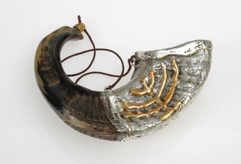 Oil 11"-13" Anointing Silver Ram Rams Shofar Shofars For SALE