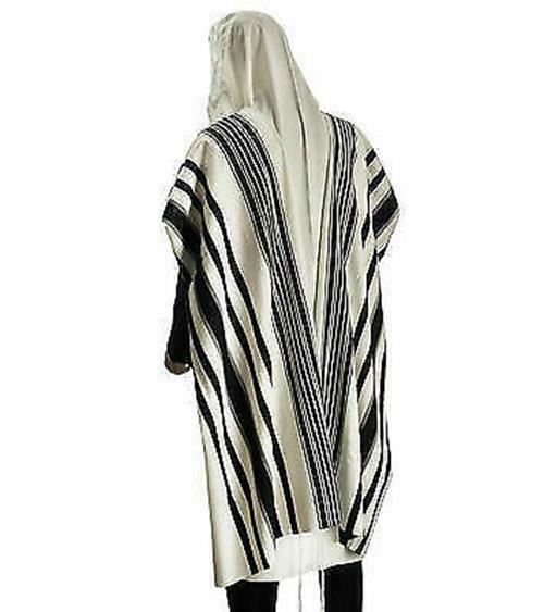 Wool Tallit Prayer Shawl Prima A A (Black) Size 47" L X 67" W