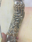 Sterling Silver Yemenite Shofar 17"-19"-Lion of Judah & Menorah+ Free Stand