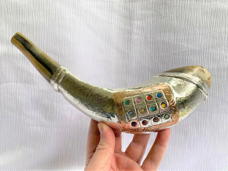 Twelve Tribes Choshen Breastplate Sterling Silver Ram's Horn Shofar stand