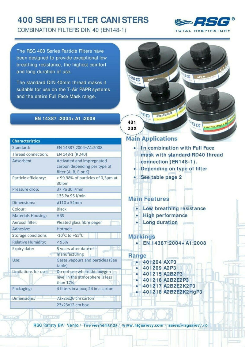 NATO 40mm NBC/CBRN Gas Mask Filter 6-Pak Newest Avail 5yr Shelf-Life Exp 2024