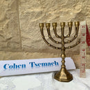 Amazing Antique Replica Solid Brass Copper 8" Bronze Menorah Candle Holder from