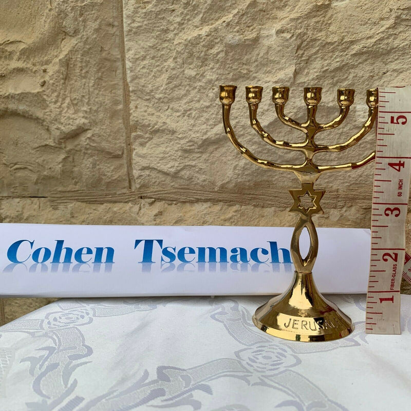 Brass copper Grafted in Messianic vintage 6" Menorah candle holder Holyland Gift