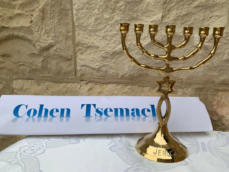 Brass copper Grafted in Messianic vintage 6" Menorah candle holder Holyland Gift