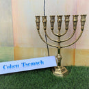 Brass Copper Holy Land Massive 11" Height Art Detailed Jerusalem Temple Menorah