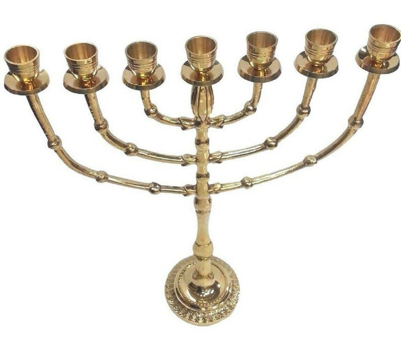 Jerusalem Menorah 15 inch Height Brass 7 Branches Menorah Jewish Israel Judaica