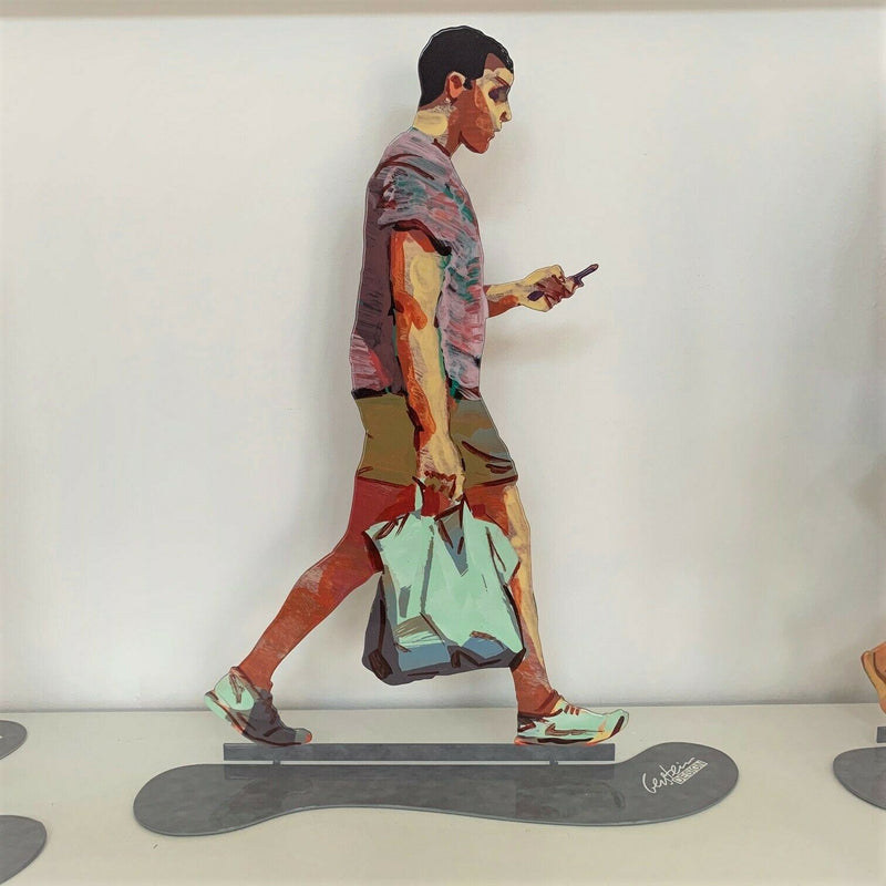 Walking in Tel Aviv Created by David Gerstein Modern Pop Art - Apple Man Urban
