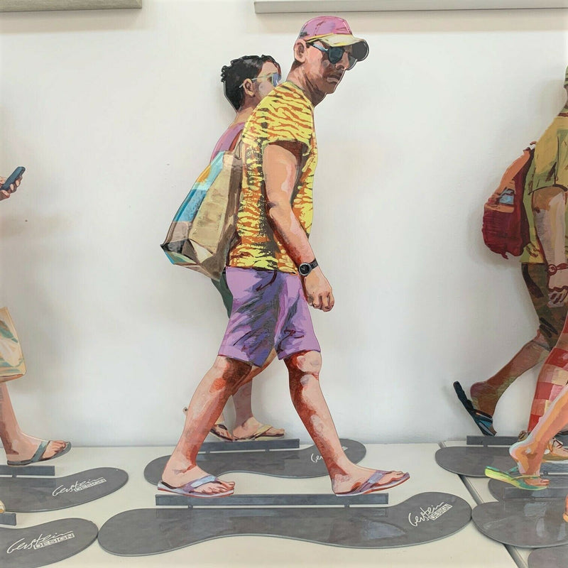 Walking in Tel Aviv Creation By David Gerstein Art- Walker With Baseball Cap