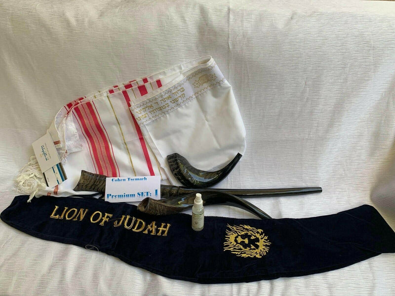 Amaizing Set Shofar Oryx ,Ram Horn,Kudu,Tallit Kosher ,Carrying Bag,+ Spray