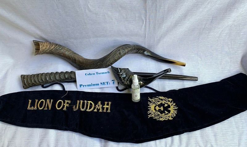 Amaizing Set Shofar,Big Oryx,Ram Horn,Kudu 32"-34",Shofar Bag+Anti-odor Spray