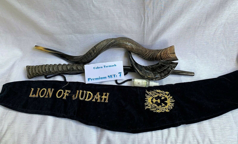 Amaizing Set Shofar,Big Oryx,Ram Horn,Kudu 32"-34",Shofar Bag+Anti-odor Spray